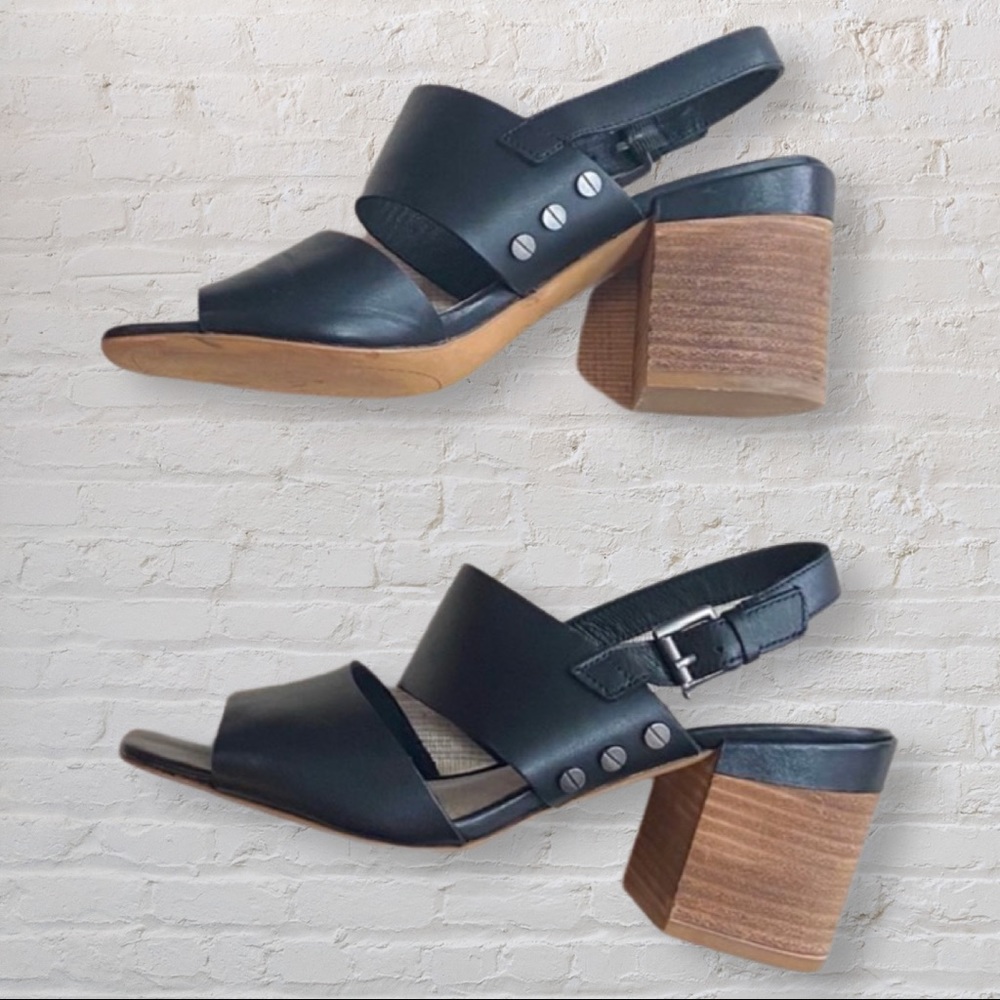Caslon Sling Back Block Heel Sandal Black Sz 7